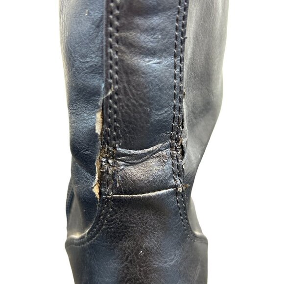 Report Maxwell Women’s Tall Boots Combat MOTO Size 6 Black Faux Fur Lace Up Zip - Picture 12 of 13